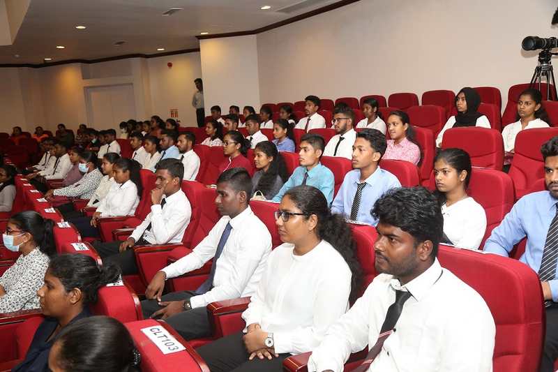 A section of the students who received scholarships from CA Sri Lanka