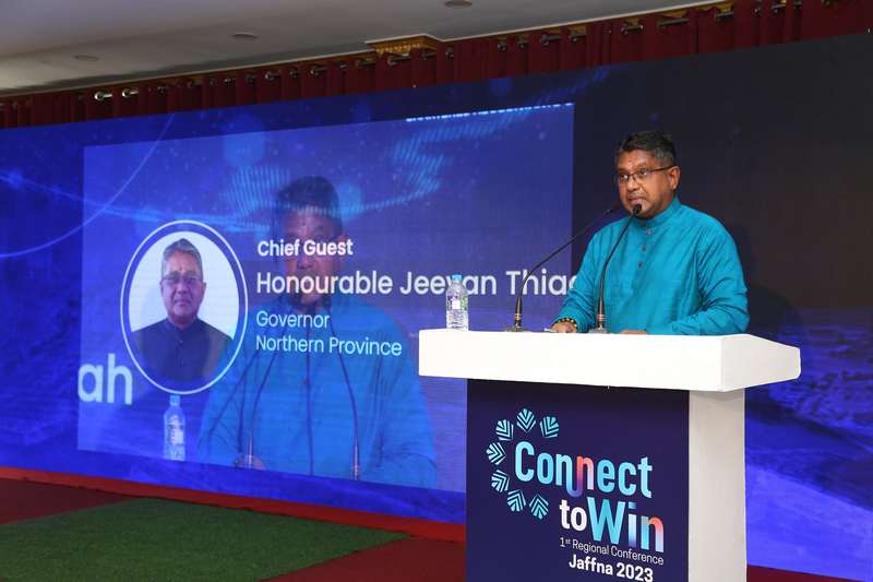 Chief Guest Mr. Jeevan Thiagarajah, Governor of the Northern Province addressing the event. 