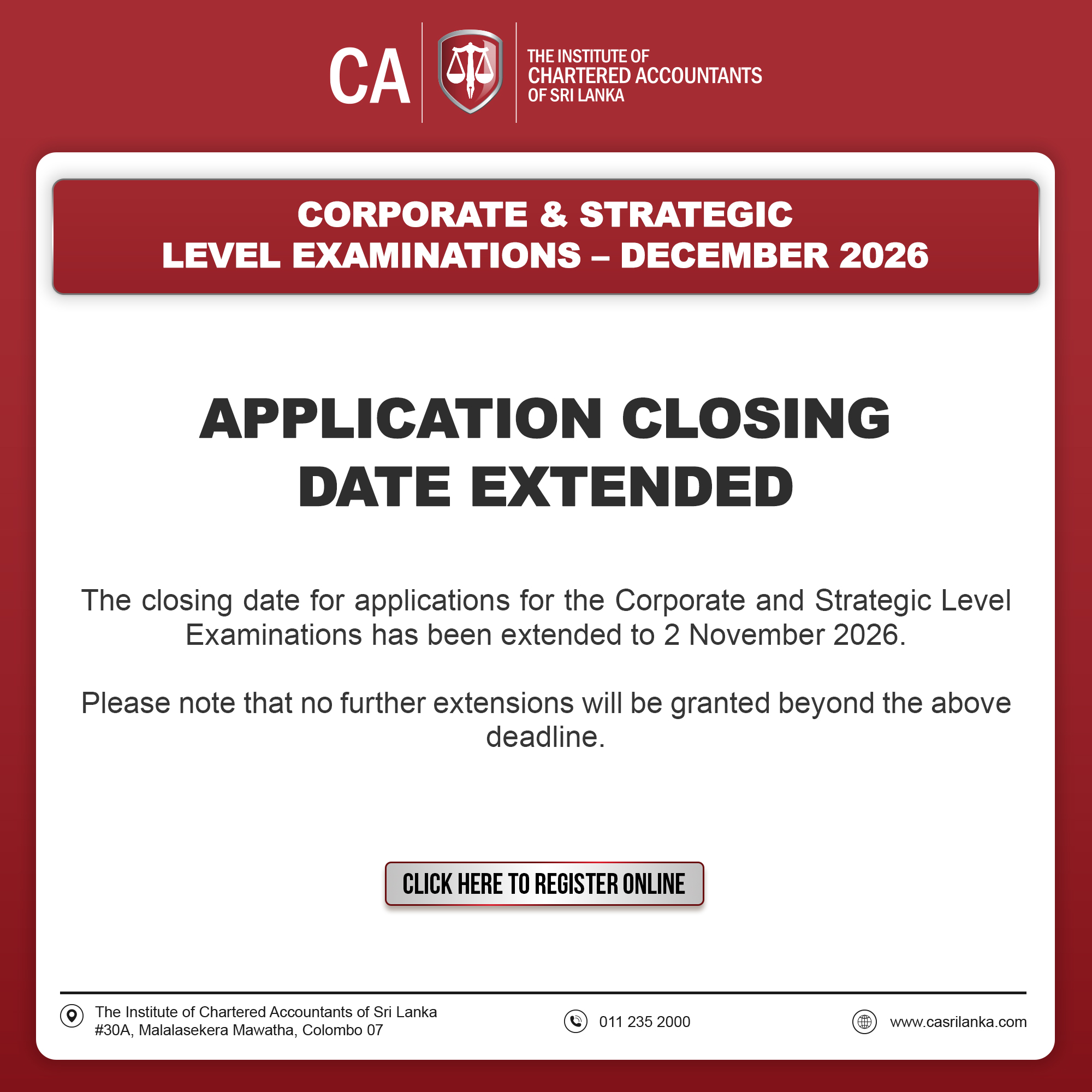Strategic Level Manager Corporate & Strategic Level Exam Application - December 2026 ...